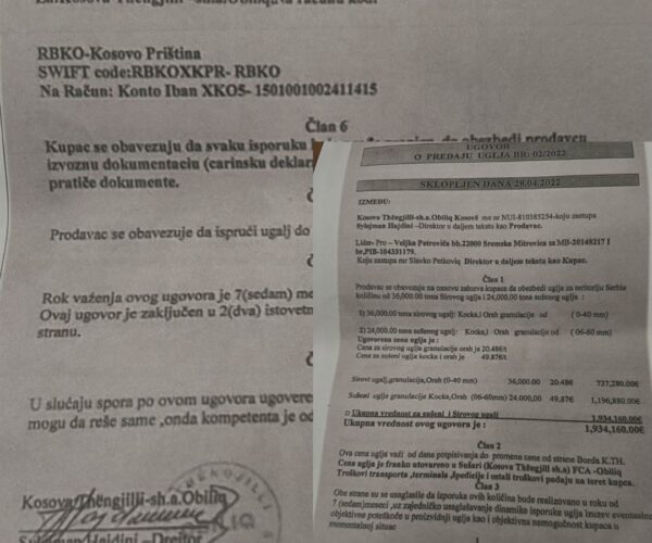 Dokumentet zbulojnë marrëveshjen e qymyrit mes kompanisë kosovare dhe furnitorit serb