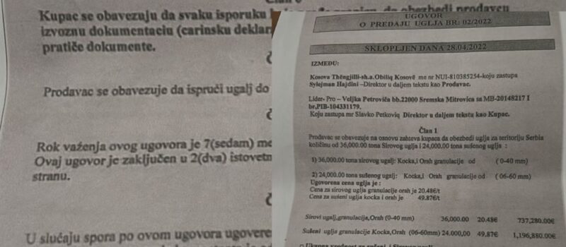 Dokumentet zbulojnë marrëveshjen e qymyrit mes kompanisë kosovare dhe furnitorit serb