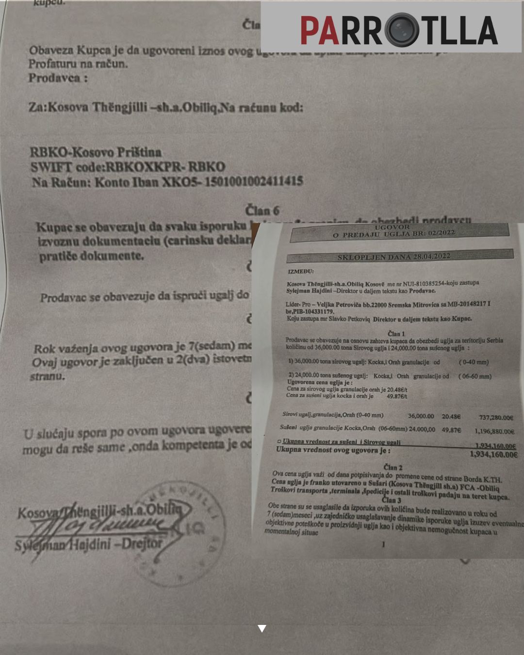 Dokumentet zbulojnë marrëveshjen e qymyrit mes kompanisë kosovare dhe furnitorit serb