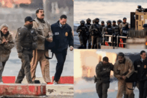 Fotografi të reja: Maduro dhe gruaja e tij të lidhur me pranga dërgohen në gjykatë nga forcat amerikane