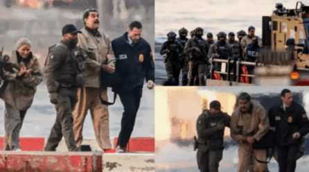 Fotografi të reja: Maduro dhe gruaja e tij të lidhur me pranga dërgohen në gjykatë nga forcat amerikane