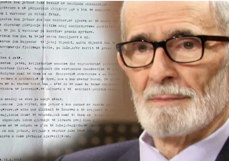 Pa fjalime, pa lule, pa ritual fetar…” – nipi publikon amanetin e fundit të Rexhep Qosjes